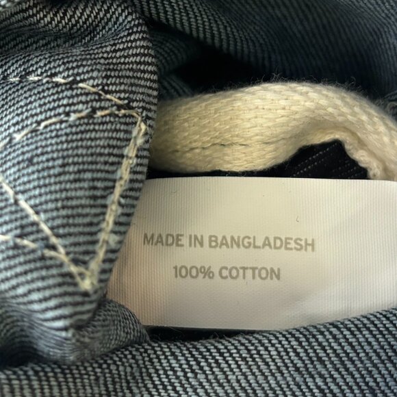 Brand New LANDS' END Two Tone Blue Denim Wine Tote Caddy Bag, For 1 Bottle - Picture 8 of 12